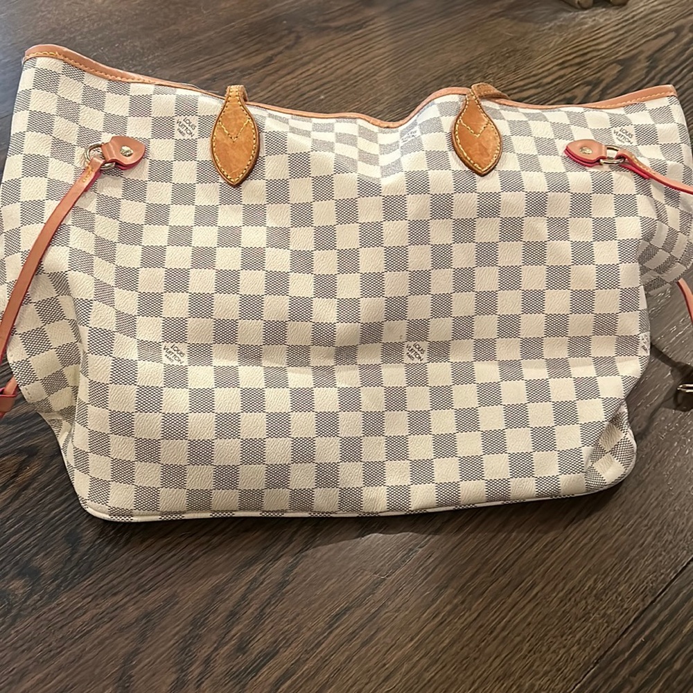 White plaid Never full tote Bag